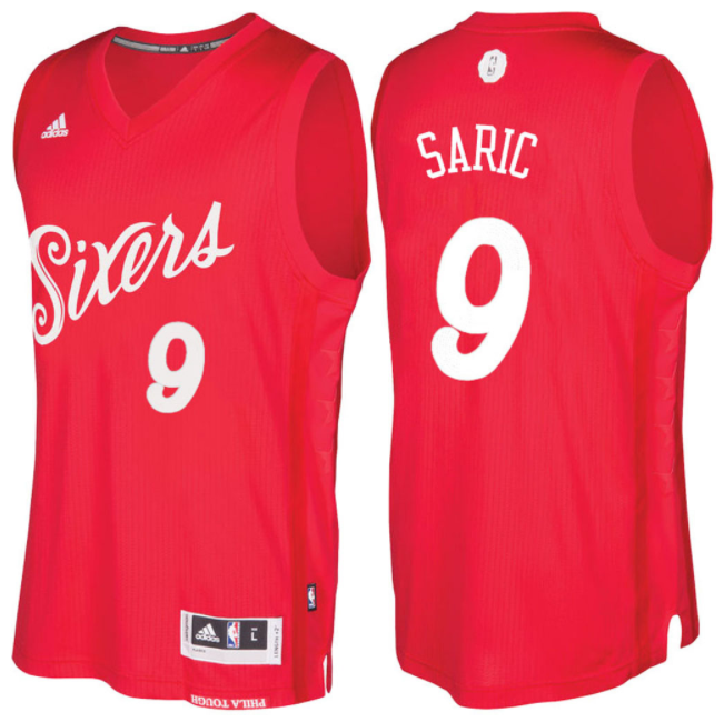 canotte uomo philadelphia 76ers natale 2016 Dario Saric 9 rosso