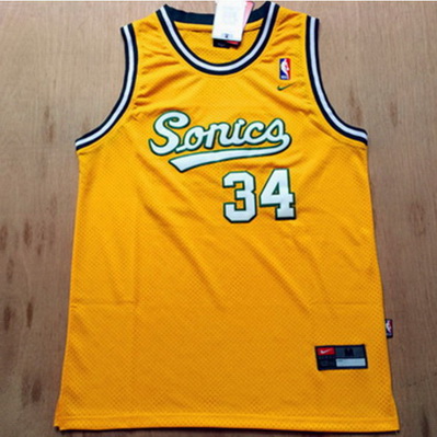 canotta basket ray allen 34 seattle supersonics giallo