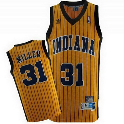 maglia reggie miller 31 retro indiana pacers giallo