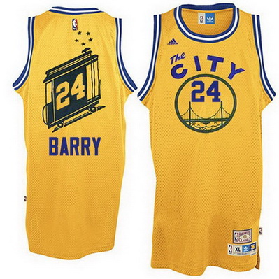 canotta basket rick barry 24 retro golden state warriors giallo