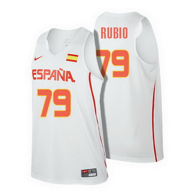 maglia basket ricky rubio 79 spagna olimpiadi di rio 2016 bianca