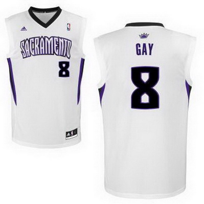 maglia basket rudy gay 8 sacramento kings rev30 bianca