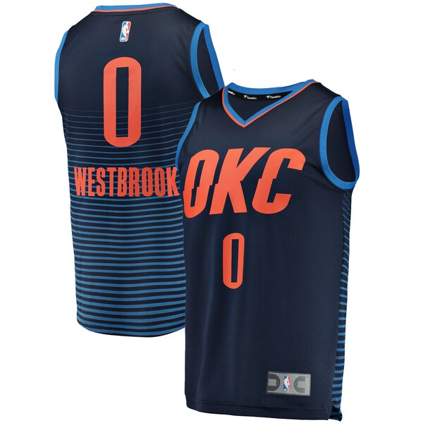 maglia russell westbrook 0 2020 oklahoma city thunder navy