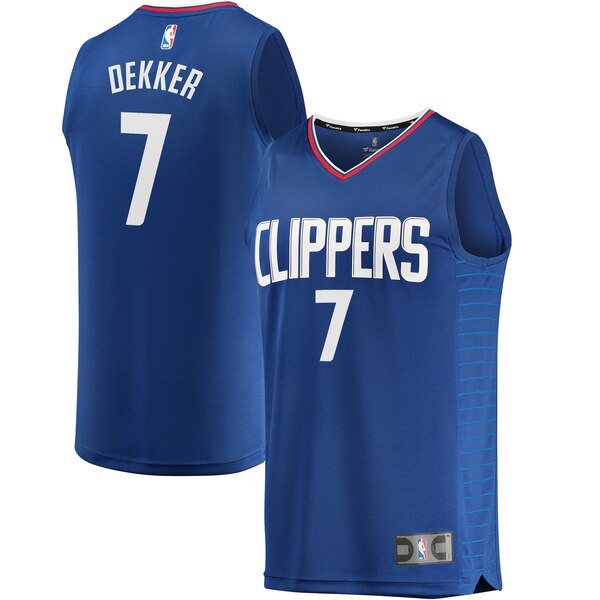 canotta nba Sam Dekker 7 2020 los angeles clippers blu