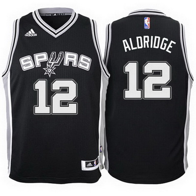 canotta basket san antonio spurs bambino lamarcus aldridge 12 nero