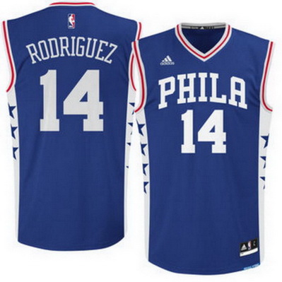 maglia nba sergio rodriguez 14 philadelphia 76ers rev30 blu