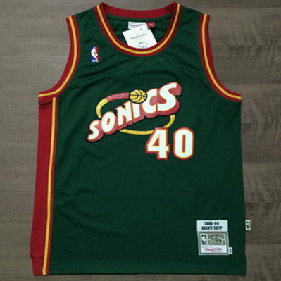 maglia shawn kemp 40 1997-98 seattle supersonics verde