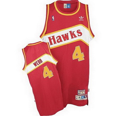 maglia spud webb 4 retro atlanta hawks rev30 rosso