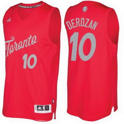 maglia uomo toronto raptors natale 2016 demar derozan 10 rosso