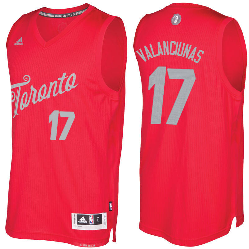 maglia uomo toronto raptors natale 2016 Jonas Valanciunas 17 rosso