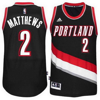 maglia basket wesley matthews 2 2015 portland trail blazers nero