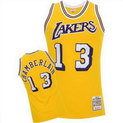 canotta nba wilt chamberlain 13 1971-72 los angeles lakers giallo