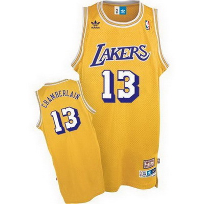 maglia basket wilt chamberlain 13 los angeles lakers soul giallo