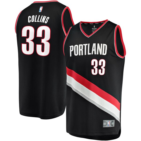 maglia zach collins 33 2020 portland trail blazers nero