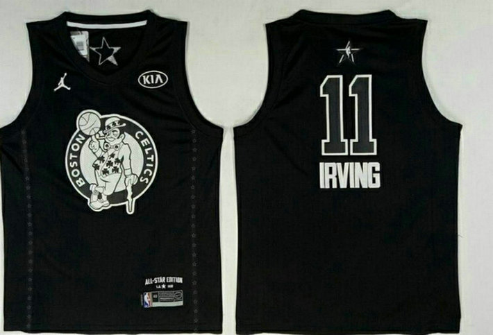 maglia basket kyrie irving 11 Retro boston celtics nero