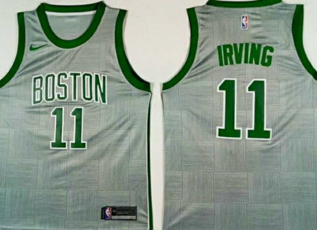 maglia basket kyrie irving 11 Retro boston celtics verde