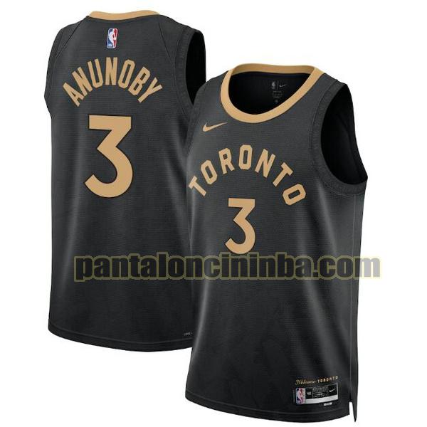 Maglie Uomo basket Anunoby 3 Toronto Raptors Nero 2022 2023