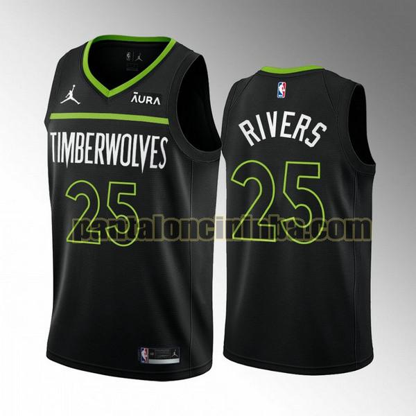 Maglie Uomo basket Austin Rivers 25 Minnesota Timberwolves Nero 2022 2023