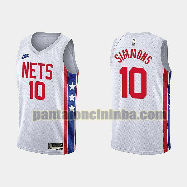 Maglie Uomo basket Ben Simmons 10 Brooklyn Nets Bianco 2022-2023