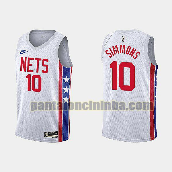 Maglie Uomo basket Ben Simmons 10 Brooklyn Nets Bianco 2022-2023