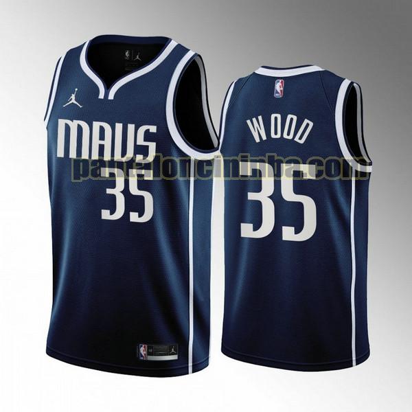Maglie Uomo basket Christian Wood 35 Dallas Mavericks Blu 2022-2023