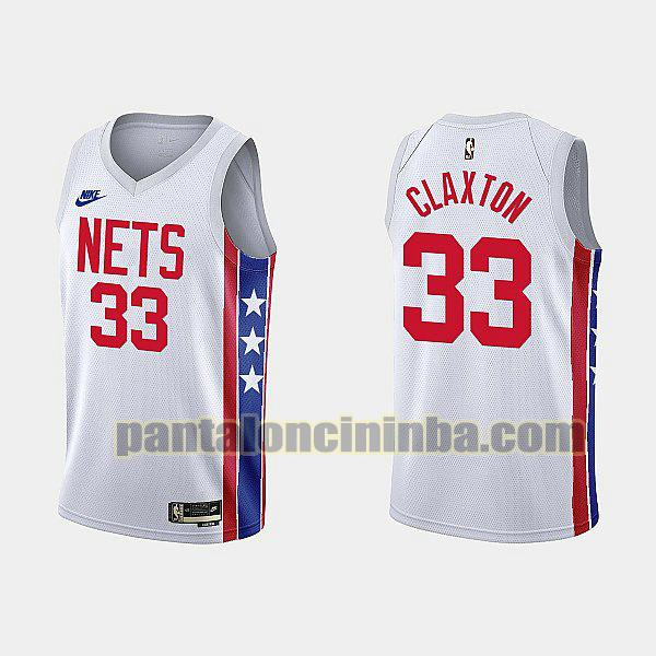 Maglie Uomo basket Claxton Brooklyn 33 Brooklyn Nets Bianco 2022-2023