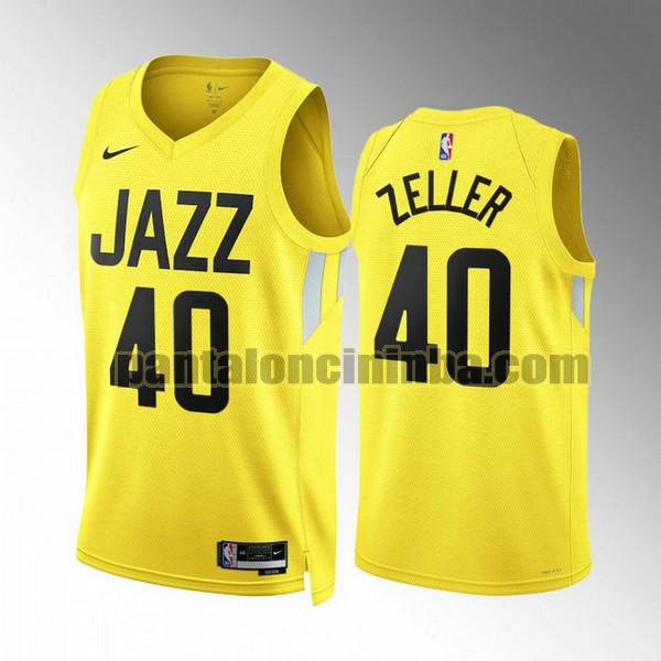 Maglie Uomo basket Cody Zeller 40 Utah Jazz Giallo 2022 2023