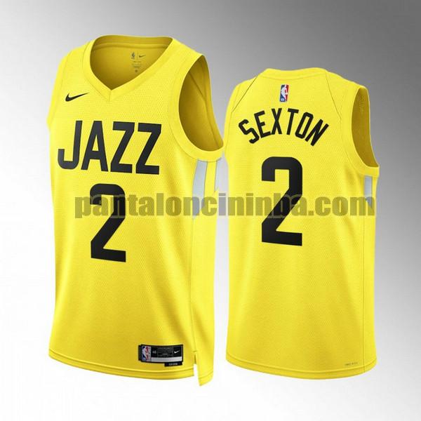 Maglie Uomo basket Collin Sexton 2 Utah Jazz Giallo 2022 2023