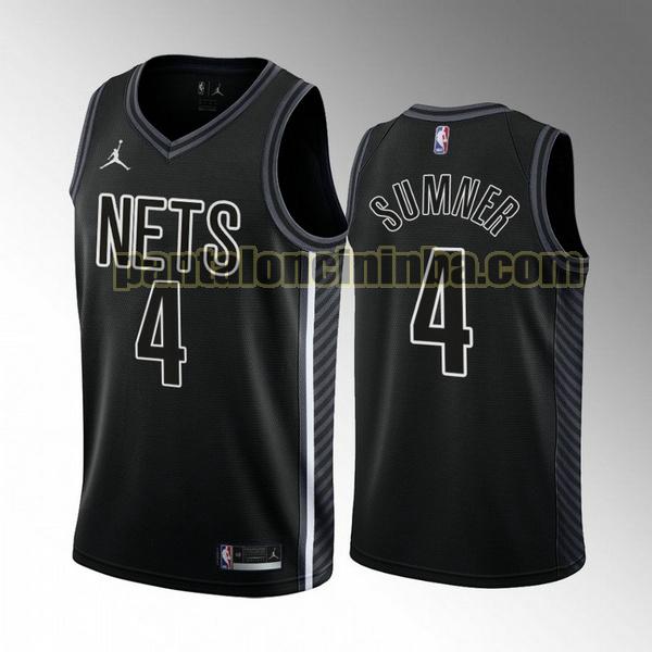 Maglie Uomo basket Edmond Sumner 4 Brooklyn Nets Nero 2022-2023