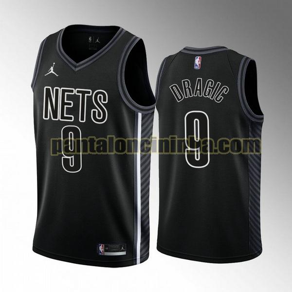 Maglie Uomo basket Goran Dragic 9 Brooklyn Nets Nero 2022-2023