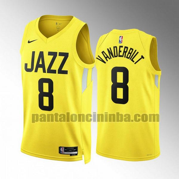 Maglie Uomo basket Jarred Vanderbilt 8 Utah Jazz Giallo 2022 2023