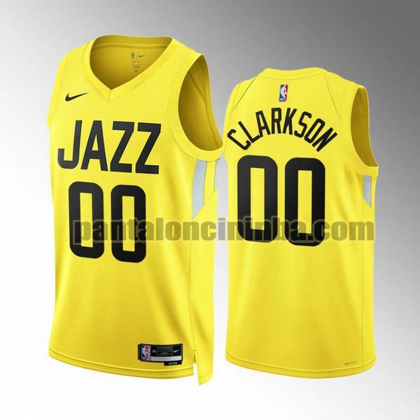 Maglie Uomo basket Jordan Clarkson 0 Utah Jazz Giallo 2022 2023