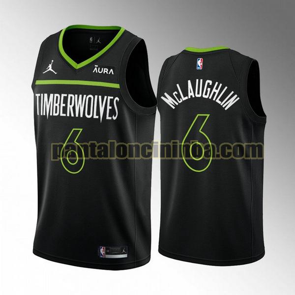 Maglie Uomo basket Jordan McLaughlin 6 Minnesota Timberwolves Nero 2022 2023