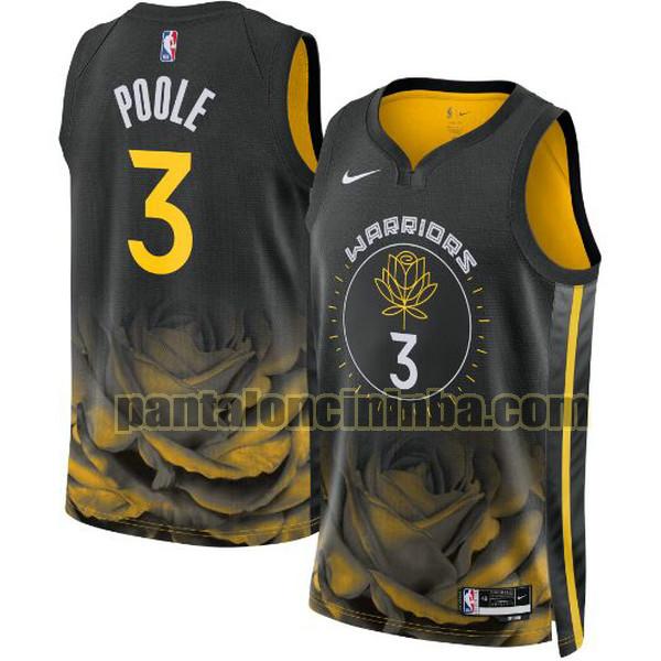 Maglie Uomo basket Jordan Poole 3 Golden State Warriors Nero 2022-2023