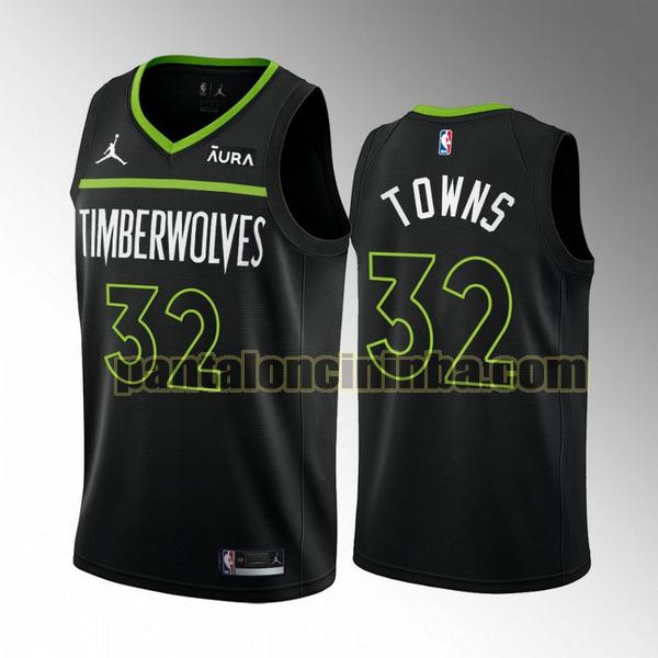 Maglie Uomo basket Karl-Anthony Towns 32 Minnesota Timberwolves Nero 2022 2023