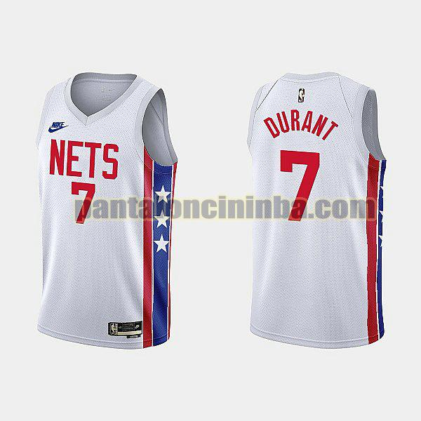 Maglie Uomo basket Kevin Durant 7 Brooklyn Nets Bianco 2022-2023