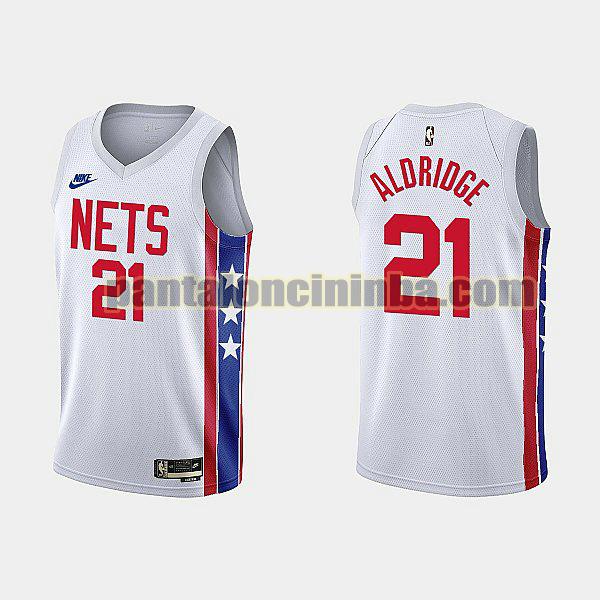 Maglie Uomo basket LaMarcus Aldridge 21 Brooklyn Nets Bianco 2022-2023