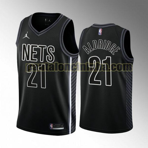 Maglie Uomo basket LaMarcus Aldridge 21 Brooklyn Nets Nero 2022-2023