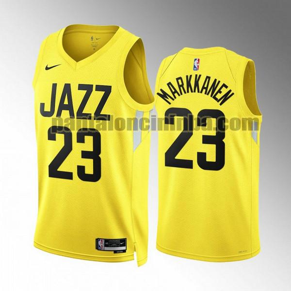 Maglie Uomo basket Lauri Markkanen 23 Utah Jazz Giallo 2022 2023