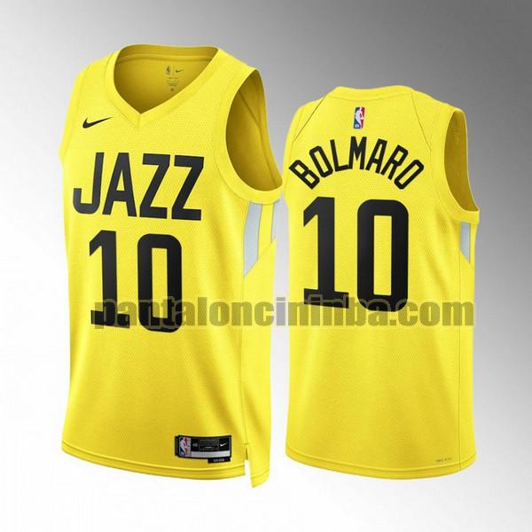 Maglie Uomo basket Leandro Bolmaro 10 Utah Jazz Giallo 2022 2023