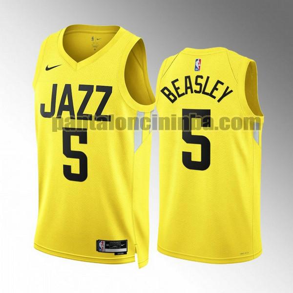 Maglie Uomo basket Malik Beasley 5 Utah Jazz Giallo 2022 2023