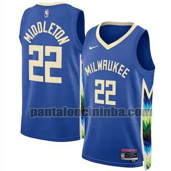 Maglie Uomo basket Middleton Milwaukee Bucks Blu 2022 2023