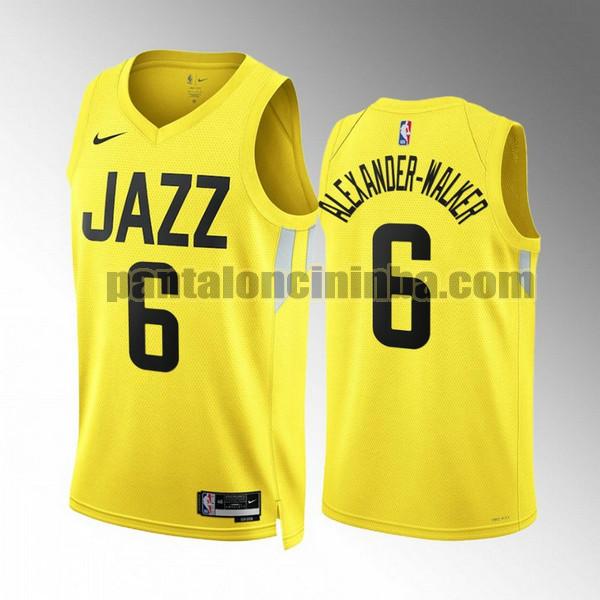 Maglie Uomo basket Nickeil Alexander-Walker 6 Utah Jazz Giallo 2022 2023