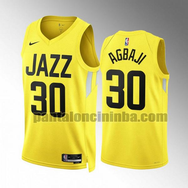 Maglie Uomo basket Ochai Agbaji 30 Utah Jazz Giallo 2022 2023