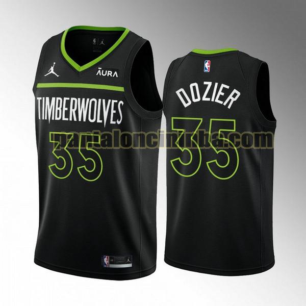 Maglie Uomo basket P.J. Dozier 35 Minnesota Timberwolves Nero 2022 2023