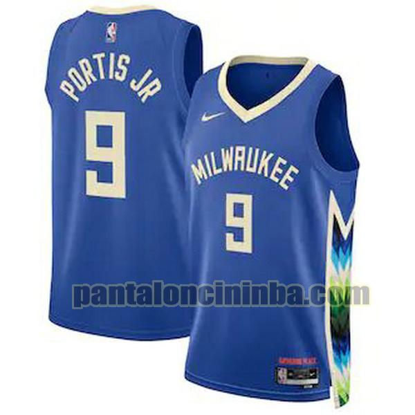 Maglie Uomo basket Portis Jr. Milwaukee Bucks Blu 2022 2023