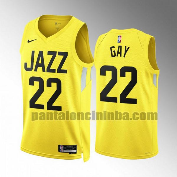 Maglie Uomo basket Rudy Gay 22 Utah Jazz Giallo 2022 2023