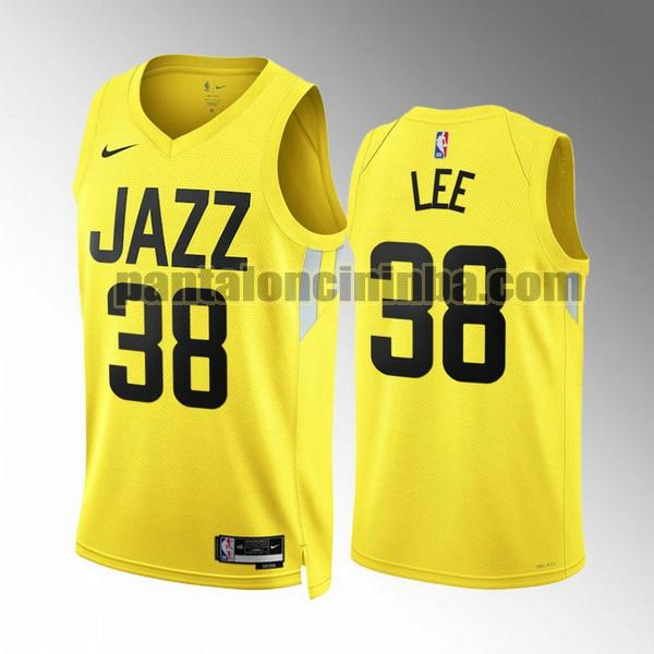 Maglie Uomo basket Saben Lee 28 Utah Jazz Giallo 2022 2023