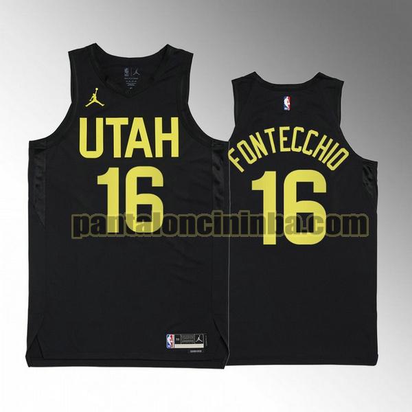 Maglie Uomo basket Simone Fontecchio 16 Utah Jazz Nero 2022 2023