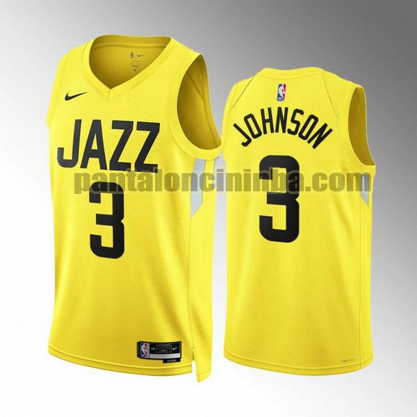 Maglie Uomo basket Stanley Johnson 3 Utah Jazz Giallo 2022 2023